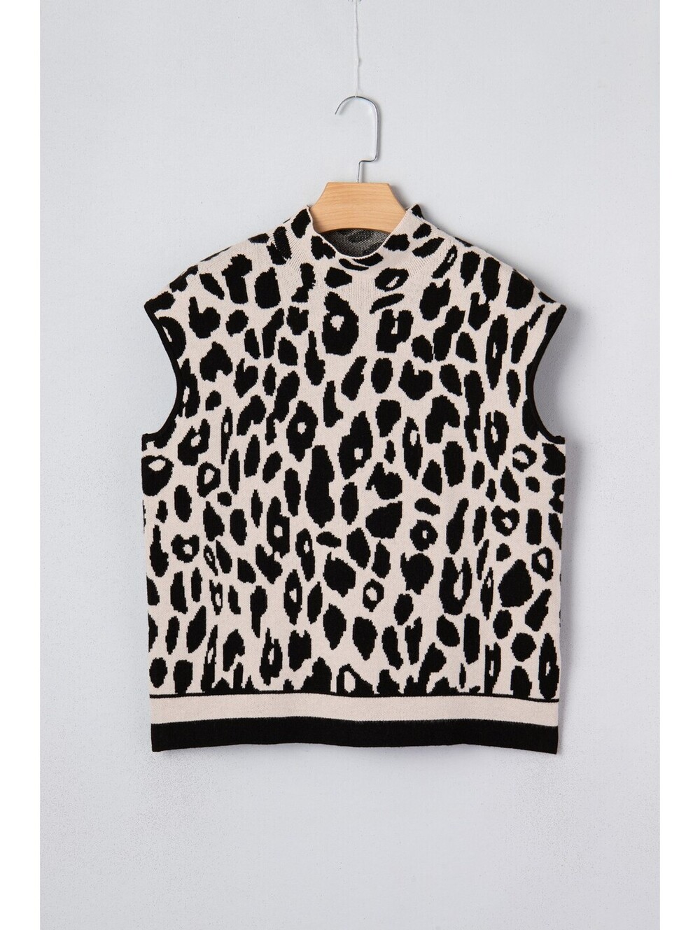 Sleeveless Leopard Print Knit Sweater Vest [COPY]